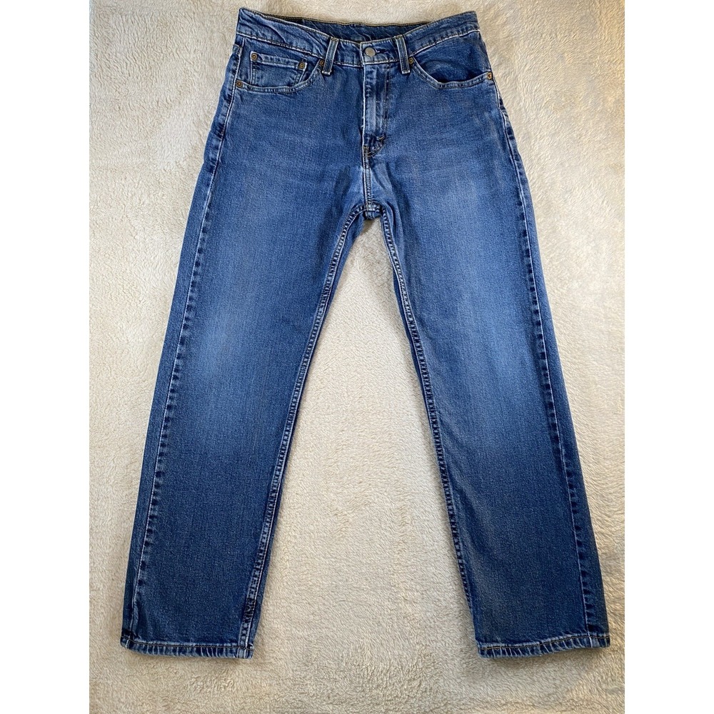 Levis 505 Jeans Mens 32x30 Blue Denim Regular Fit Straight Leg Medium Stone Wash
